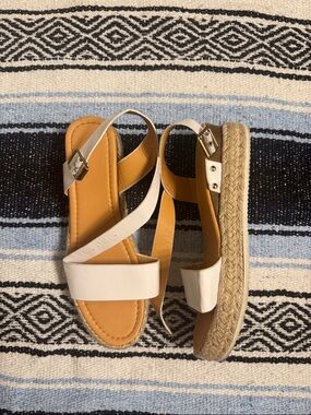 White Espadrille Platform Sandals - Women